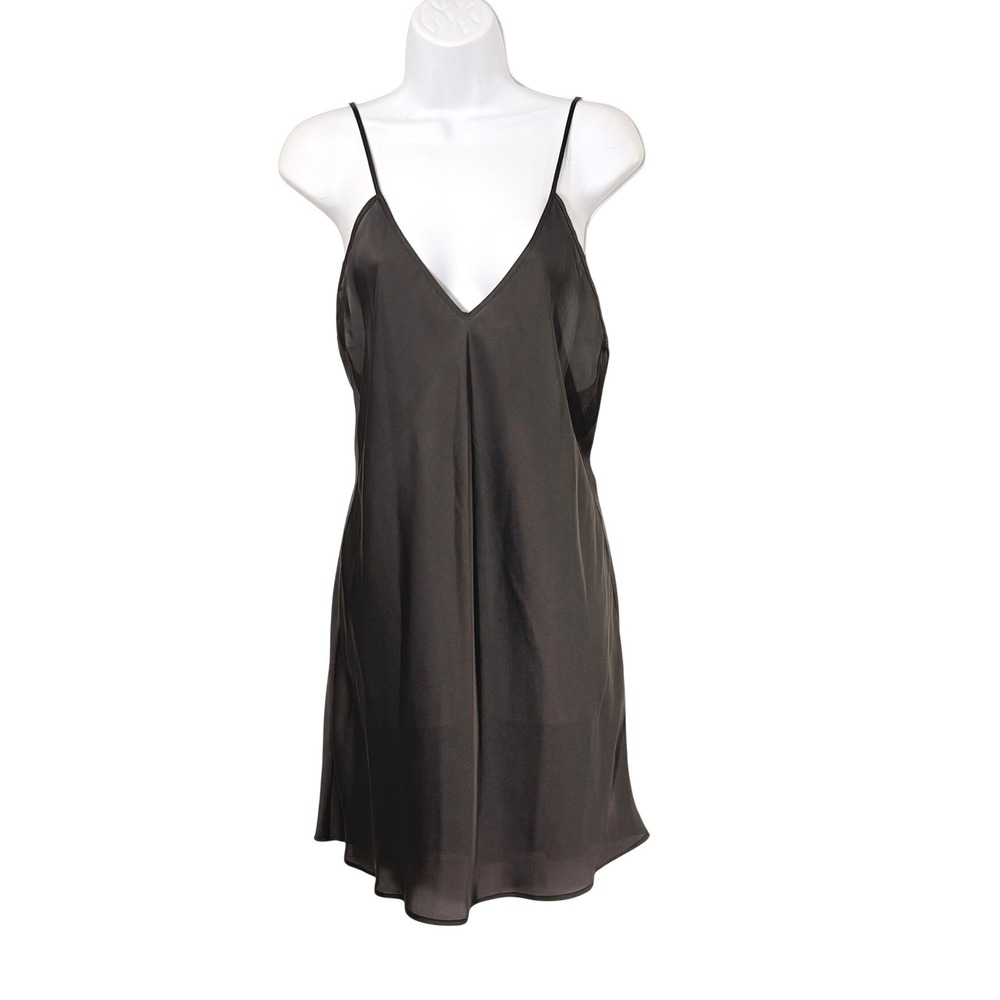 Zara Black Slip Dress Size S Mini Deep V Whimsigoth Fairy Grunge 90s Minimalist